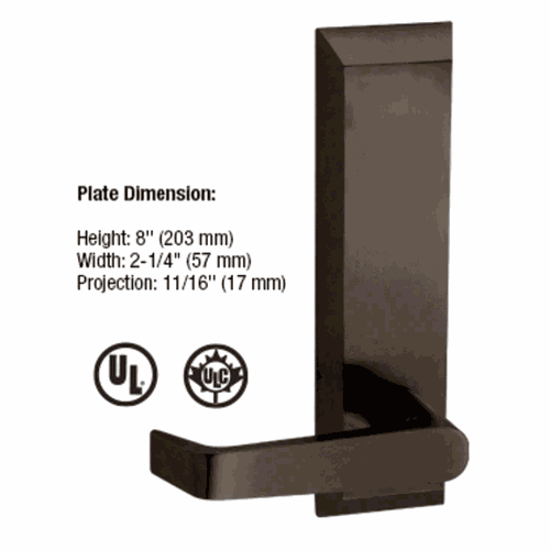 CRL 605LBRZ Dark Bronze 1600 Series Lever Trim for 1900 Panic Devices
