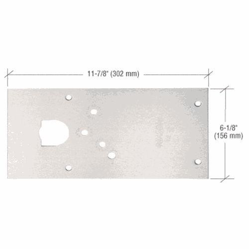 CRL 284720LHSC Rixson Satin Chrome 28 Series Left Hand Floor-Mounted Door Closer Cover Plate