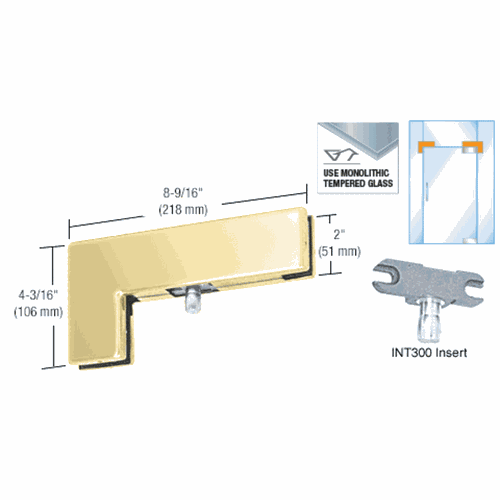 CRL PH40BR Polished Brass Sidelite Transom Patch with 1NT300 Insert