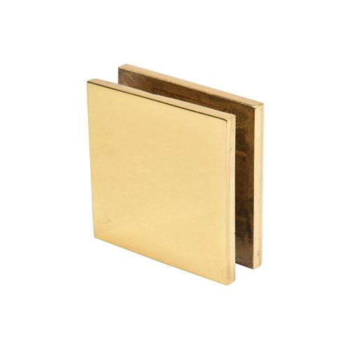 CRL SGCU1BR Brass Square Notch-in-Glass Fixed Panel U-Clamp