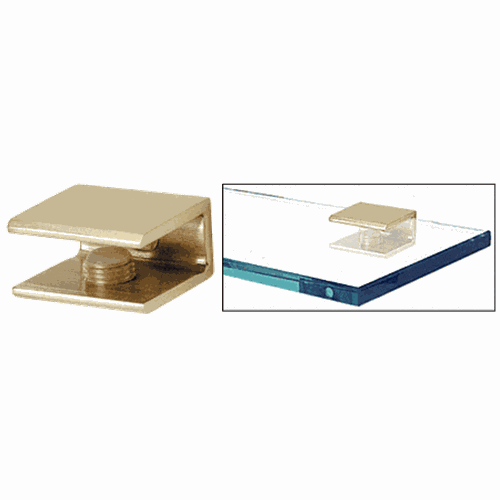 CRL FA10BR Polished Brass Square Shower Shelf Clamp