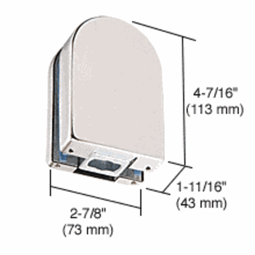 CRL PTH21PS PTH Series Polished Stainless Bottom Door Patch Fitting