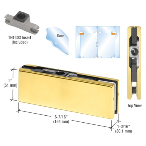 CRL PH20ASB Satin Brass Top Door Patch Fitting with 1NT303 Insert