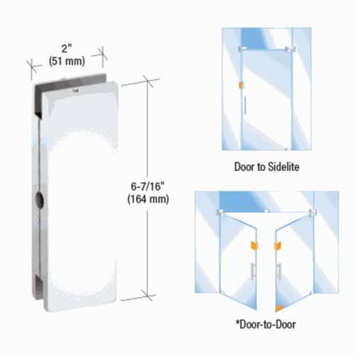 CRL AMR206A Satin Anodized AMR Series Sidelite/Glass Door Keeper