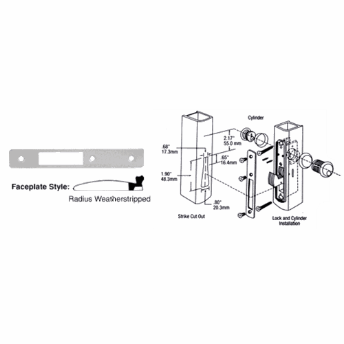 CRL DL2133A Aluminum Radius Weather-Stripped Faceplate for DL2130 Deadlocks