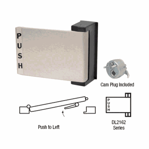 CRL DL2162BN Brushed Nickel Universal Push-Pull Paddle Handle - Left Push