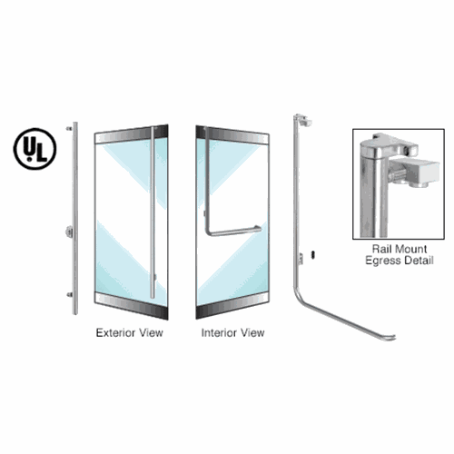 CRL EG100FS4RKBS Blumcraft Brushed Stainless Left Hand Keyed Access Egress Control Handle