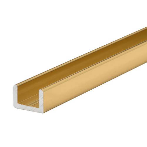 CRL SDCR38BGA Brite Gold Anodized Frameless Shower Door U-Channel for 3/8