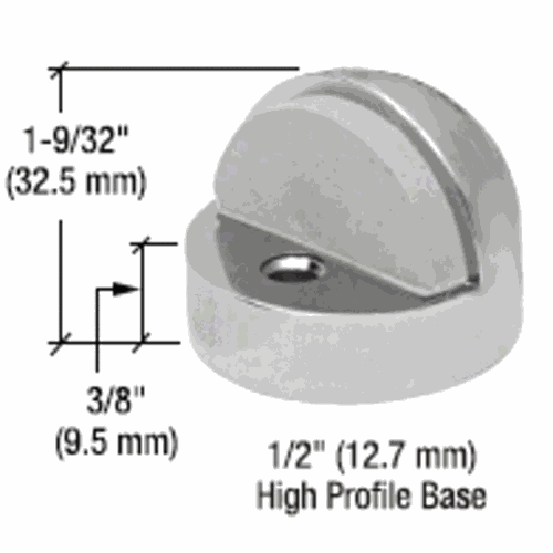 CRL DL2502A Satin Chrome Floor-Mounted High Profile 3/8