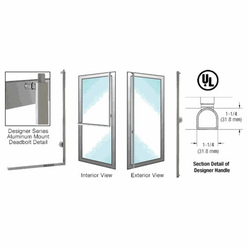 CRL DDB100F3AKBS Blumcraft Brushed Stainless Right-Hand Keyed Access D-Shape Handle