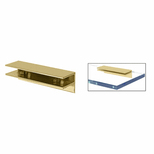 CRL EH130 Brass Rectangular Shower Shelf Clamp with Support Leg