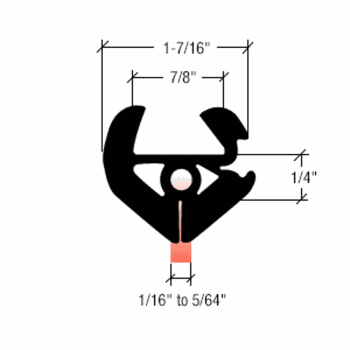 CRL AS1656 Self-Sealing Universal Weatherstrip for 1/16