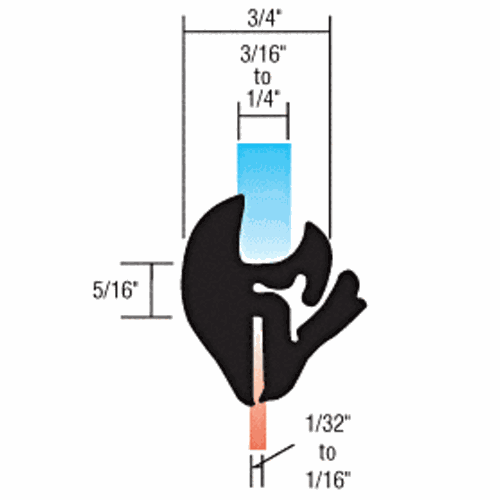 CRL AS1522 Universal Self-Sealing Weatherstrip for 1/32