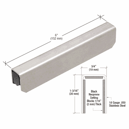 CRL GRL10CSS Mill Stainless Steel Connector Sleeve for 1