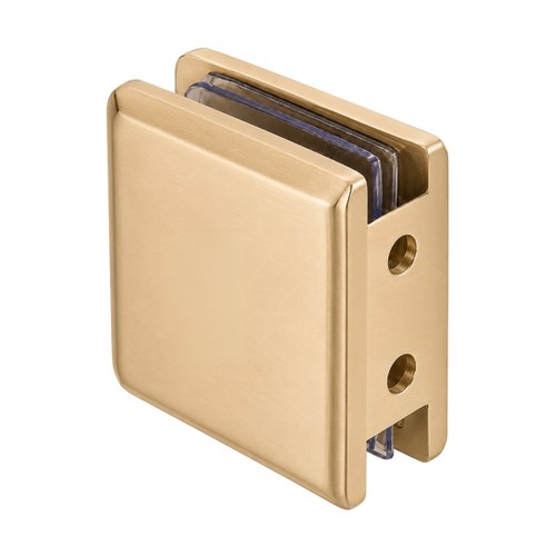 CRL BGCU1SB Satin Brass Beveled Notch-in-Glass Fixed Panel U-Clamp