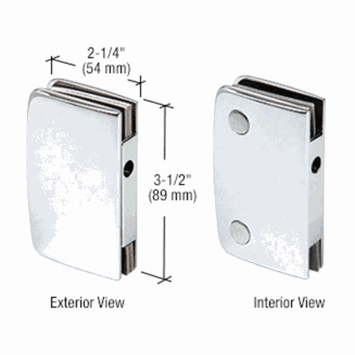 CRL 701CCH Polished Chrome Glass Swing Door Lock Receiver for 700CCH