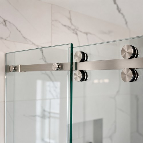 CRL SRSER78BS Brushed Stainless Deluxe Serenity Sliding Shower Door System