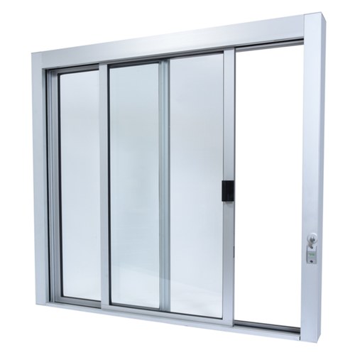 CRL SCDW48440XGA Satin Anodized Self-Closing Deluxe Service Window with Full Bottom Track