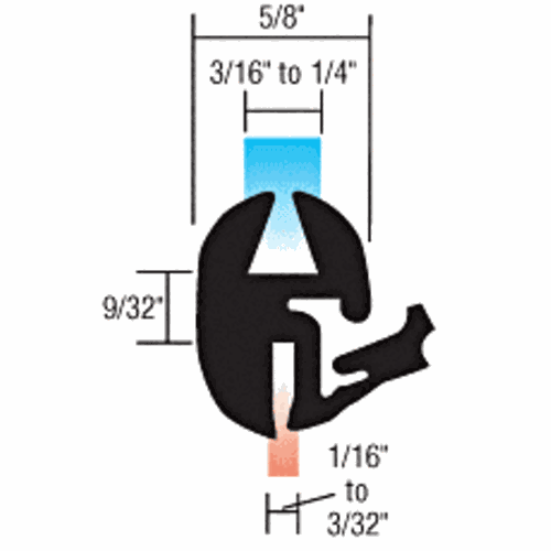 CRL AS893 Universal Self-Sealing Weatherstrip for 1/16