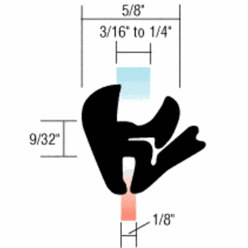 CRL 10262 Self-Sealing Weatherstrip for 3/16