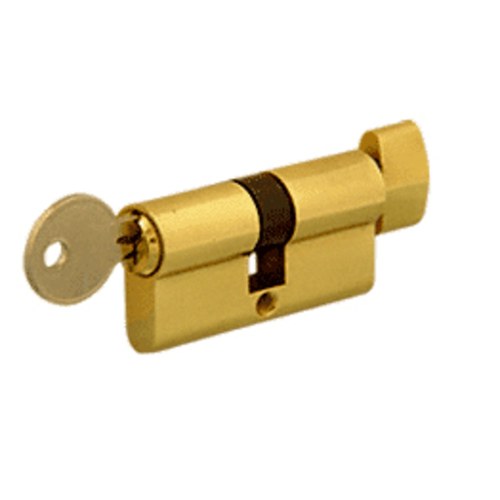 CRL EC3BR Polished Brass Keyed Cylinder Lock with Thumbturn