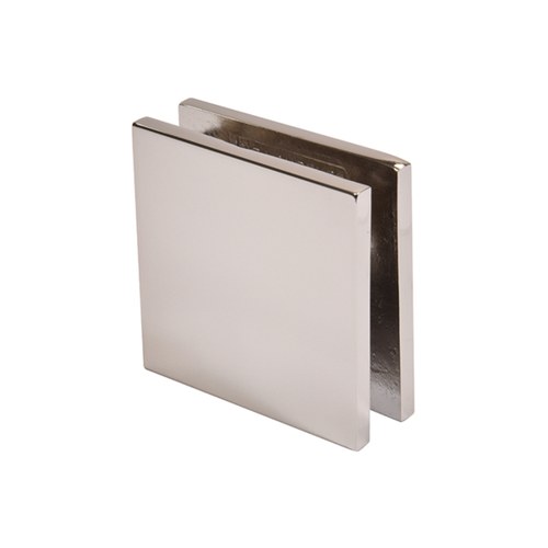 CRL SGCU1PN Polished Nickel Square Notch-in-Glass Fixed Panel U-Clamp