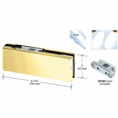 CRL PH20BBR Brass Top Door Patch Fitting with 1NT304 Insert