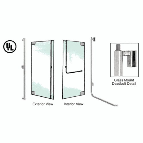 CRL DB100F4GKBS Blumcraft Brushed Stainless Left Hand Reverse Glass Mount Keyed Deadbolt Handle