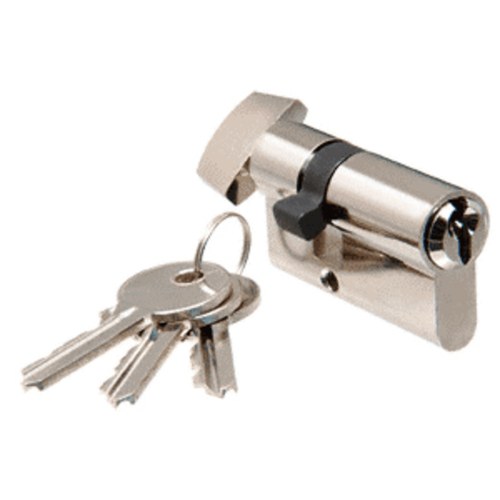 CRL EC4PS Polished Stainless Steel Keyed Cylinder Lock with Thumbturn