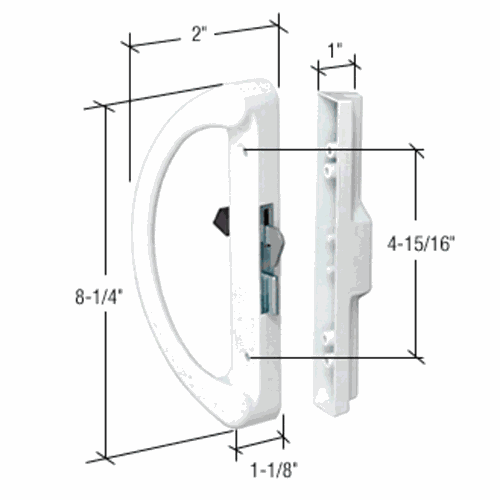 CRL C1253 White Surface Mount Handle Set, 4-15/16