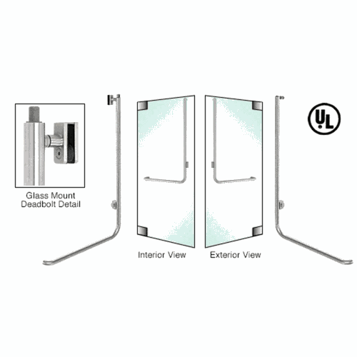 CRL DB100D1GKPS Blumcraft Polished Stainless Right-Hand Double Acting Glass Mount Deadbolt Handle