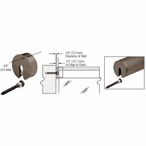 CRL GR25SECDU Dark Bronze Stabilizing End Cap for 2.5