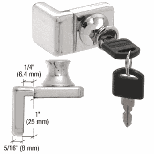 CRL UV4071CH Chrome UV Glass Inset Door Lock