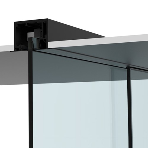 CRL 6901DMBL 690 Series Matte Black Sliding Door Kit with Fixed Panel