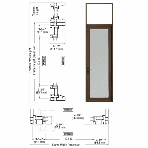 CRL TND91522L0 U.S. Aluminum Class I Bronze Black Anodized Series 900 Left Swing Terrace Door