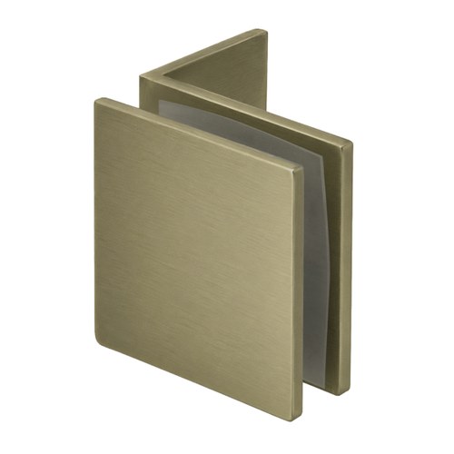 CRL SGC037BBRZ Brushed Bronze Fixed Panel Square Clamp with Small Leg