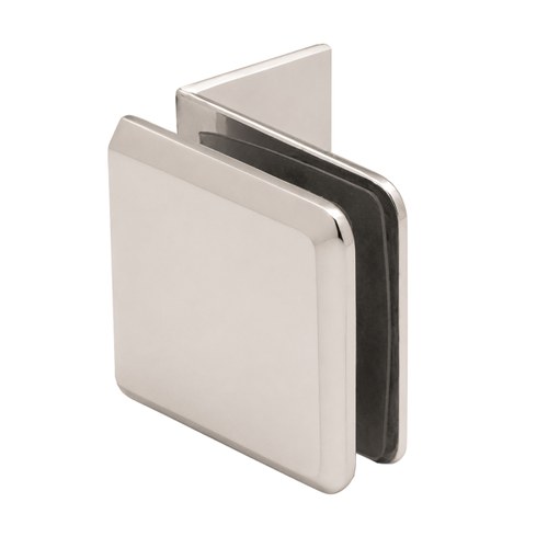 CRL BGC037PN Polished Nickel Beveled Clamp for Fixed Panels with Small Leg