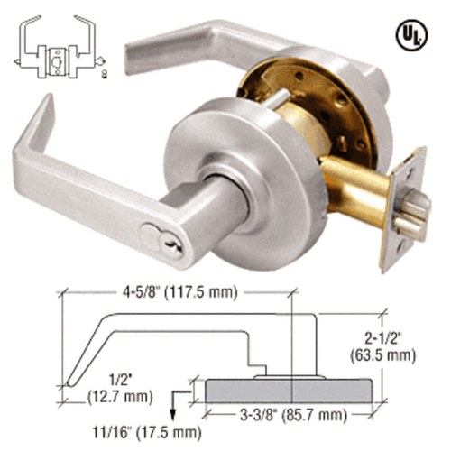 CRL D62ENTBN Brushed Nickel Heavy-Duty Grade 1 Lever Lockset - 7-Pin SFIC