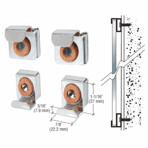 CRL 50655B Nickel Plated E-Z Mount Mirror Clips - Bulk 50 Sets