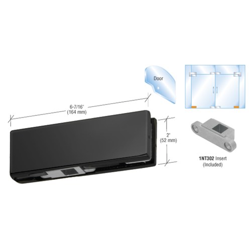 CRL PH11DMBL Matte Black Bottom Door Patch with 1NT302 Insert