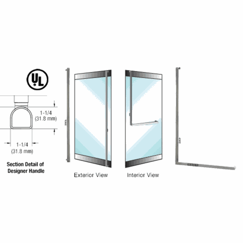 CRL DDH100F4RBS Blumcraft Brushed Stainless Left Hand Reverse Rail 