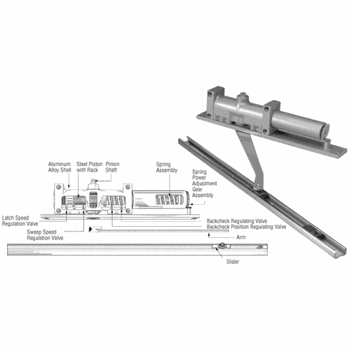 CRL 7900BF1LA Norton 7900 Series Left Hand Interior Door Closer, No Hold Open