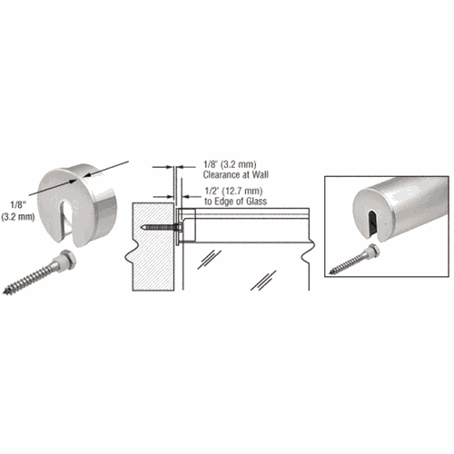 CRL GR25SECBS Brushed Stainless Stabilizing End Cap for 2.5