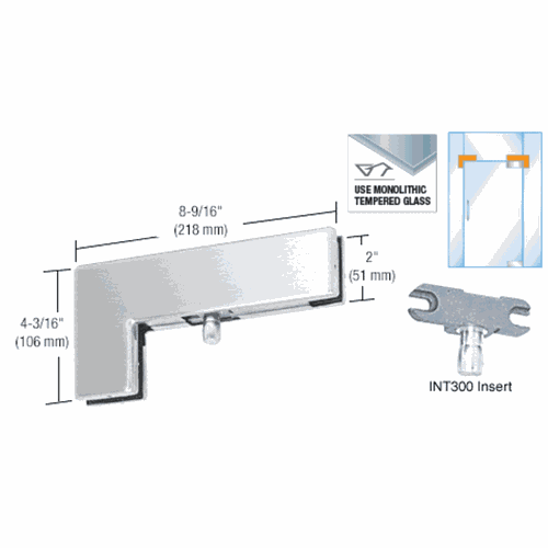 CRL PH40BS Brushed Stainless Sidelite Transom Patch with 1NT300 Insert
