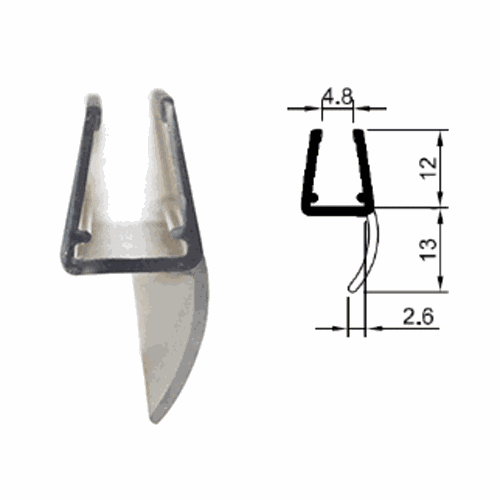 CRL PCC8L 'Y' Jamb Seal with Soft Leg for 6mm 8mm Glass
