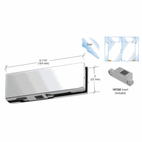CRL PH11DPS Polished Stainless Steel Bottom Door Patch with 1NT302 Insert