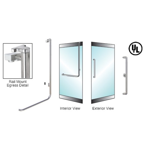 CRL EG100X3RKBS Blumcraft Brushed Stainless Right-Hand Keyed Access Egress Control Handle