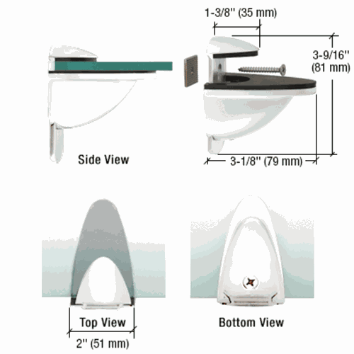 CRL DL661W White Heavy-Duty Adjustable Shelf Bracket