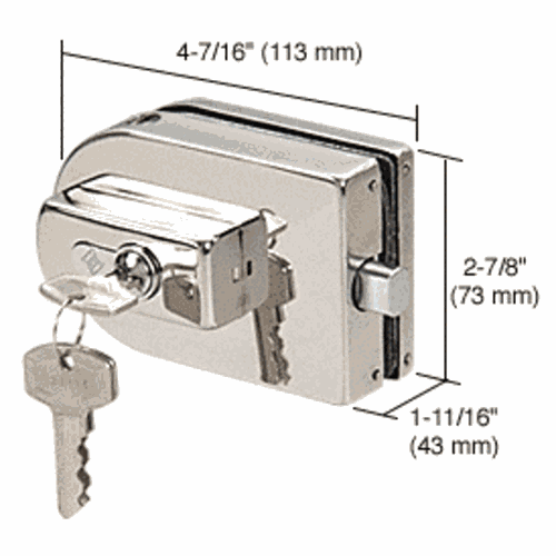 CRL PTH25PS PTH Series Polished Stainless Glass-Mounted Patch Lock