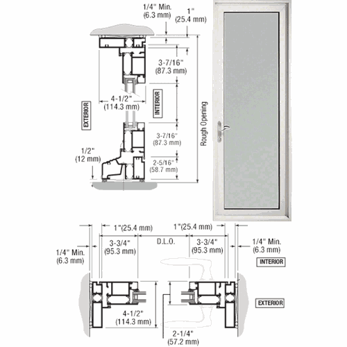 CRL TD91552R1 U.S. Aluminum KYNAR White 900 Right-Swing Terrace Door Hinges